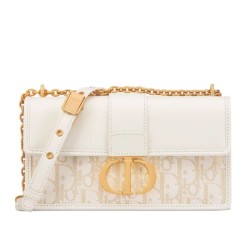 Dior 30 Montaigne East-West Bag Dior Oblique denim con catena Cream