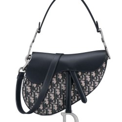 Borsa Dior Saddle con tracolla Blu scuro