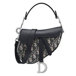 Borsa Dior Mini Saddle con tracolla Blu scuro