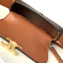Borsa Celine Teen Celine Lola Triomphe Caffè