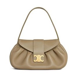 Celine Borsa Polly media Pelle di vitello morbida cachi