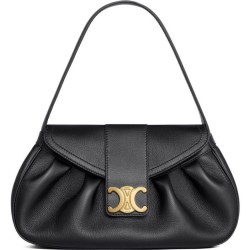 Celine Borsa Polly media Pelle di vitello morbida nera