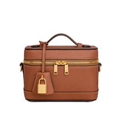 Celine Vanity Bag Pelle di vitello naturale Caffè