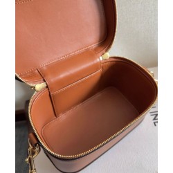 Celine Vanity Bag Pelle di vitello naturale Caffè