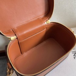 Celine Vanity Bag Pelle di vitello naturale Caffè
