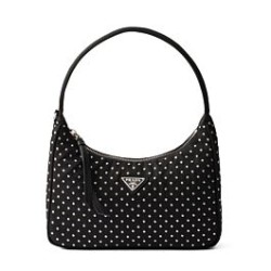 Borsa mini Prada Re-Edition Re-Nylon con borchie 1BC515 Nero