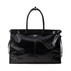 Borsa tote in pelle Prada 2VG128 Nero