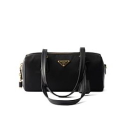 Borsa media Prada Re-Nylon con manico superiore e lucchetto 1BB127 Nero