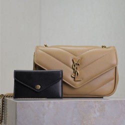 Mini borsa YSL Saint Laurent Loulou Albicocca
