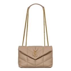 Borsa imbottita Toy YSL Saint Laurent in pelle di agnello color albicocca