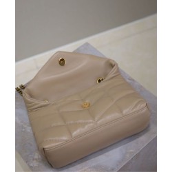 Borsa imbottita Toy YSL Saint Laurent in pelle di agnello color albicocca