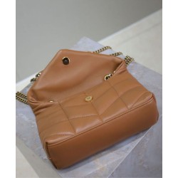 Borsa imbottita Toy YSL Saint Laurent in pelle di agnello Caffè Borsa imbottita Toy YSL Saint Laurent in pelle di agnello Caffè