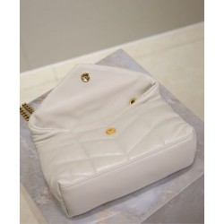 Borsa imbottita Toy YSL Saint Laurent in pelle di agnello Crema Borsa imbottita Toy YSL Saint Laurent in pelle di agnello Crema