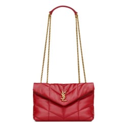 Borsa imbottita Toy YSL Saint Laurent in pelle di agnello rossa