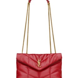 Borsa imbottita Toy YSL Saint Laurent in pelle di agnello rossa