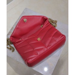 Borsa imbottita Toy YSL Saint Laurent in pelle di agnello rossa Borsa imbottita Toy YSL Saint Laurent in pelle di agnello rossa
