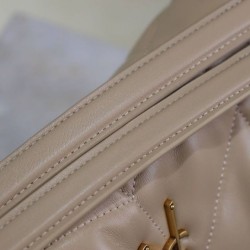 Borsa piccola YSL Saint Laurent Puffer in nappa albicocca