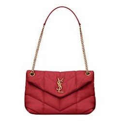Borsa piccola YSL Saint Laurent Puffer in nappa rossa