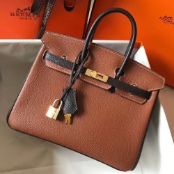 Hermes Birkin 25cm 30cm 35cm Borsa Marrone/Nero Clemence