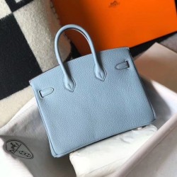 Hermes Birkin 25cm 30cm 35cm Borsa Blu Clemence