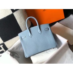Hermes Birkin 25cm 30cm 35cm Borsa Blu Clemence Hermes Birkin 25cm 30cm 35cm Borsa Blu Clemence