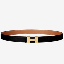 Hermes Mini Constance 24mm Cintura Reversibile Nero/Oro