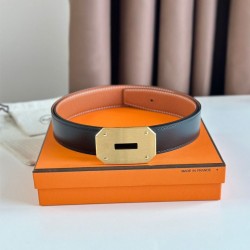 Hermes Neo Cintura Reversibile 32MM Clemence Marrone/Nero