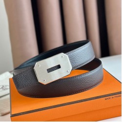 Hermes Neo Cintura Reversibile 32MM Cioccolato Clemence