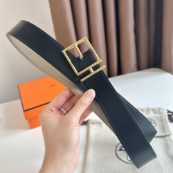 Cintura Hermes Romain 35MM Grigio/Nero Clemence