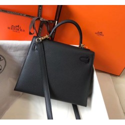 Hermes Kelly Borsa Sellier 25 cm Epsom Nero Hermes Kelly Borsa Sellier 25 cm Epsom Nero
