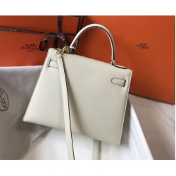 Hermes Kelly 28cm Borsa Sellier Epsom Bianco Hermes Kelly 28cm Borsa Sellier Epsom Bianco