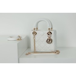 Dior Mini Borsa Lady Dior Cannage Bianco