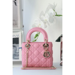 Dior Mini Borsa Lady Dior Cannage Rosa
