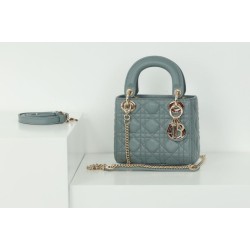 Dior Mini Borsa Lady Dior Cannage Blu