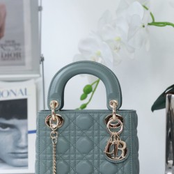 Dior Mini Borsa Lady Dior Cannage Blu
