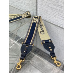 Dior Tracolla con Ricamo Anello Tela Blu