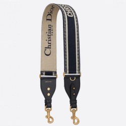 Dior Tracolla con Ricamo Anello Tela Blu