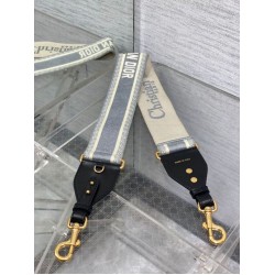 Dior Tracolla con Ricamo Anello Tela Grigio Dior Tracolla con Ricamo Anello Tela Grigio