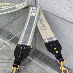 Dior Tracolla con Ricamo Anello Tela Grigio