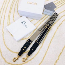 Dior Tracolla Regolabile con Ricamo Obliquo Blu