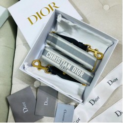 Dior Tracolla Regolabile con Ricamo Grigio