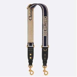 Dior Tracolla Regolabile con Ricamo Anello Blu