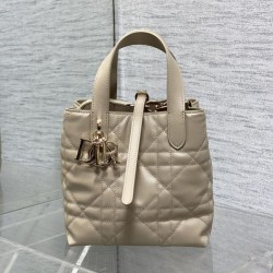 Borsa tote verticale Dior piccola/media Dior Toujours albicocca