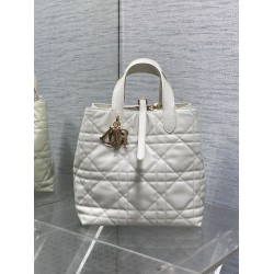 Borsa tote verticale Dior piccola/media Dior Toujours bianca
