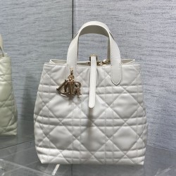Borsa tote verticale Dior piccola/media Dior Toujours bianca
