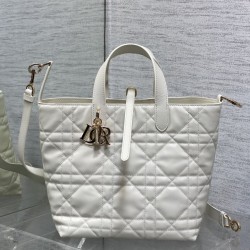 Borsa tote verticale Dior piccola/media Dior Toujours bianca