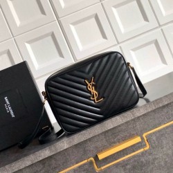YSL saint Laurent Lou camera bag nera in vitello trapuntato