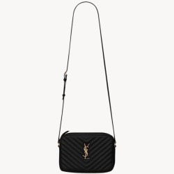 YSL saint Laurent Lou camera bag nera in vitello trapuntato