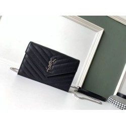 Portafoglio a catena Envelope YSL Saint Laurent WOC Noir