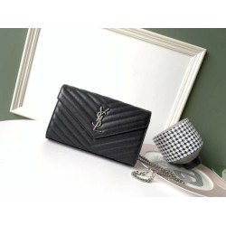 Portafoglio YSL Saint Laurent WOC Monogram Chain Noir Portafoglio YSL Saint Laurent WOC Monogram Chain Noir